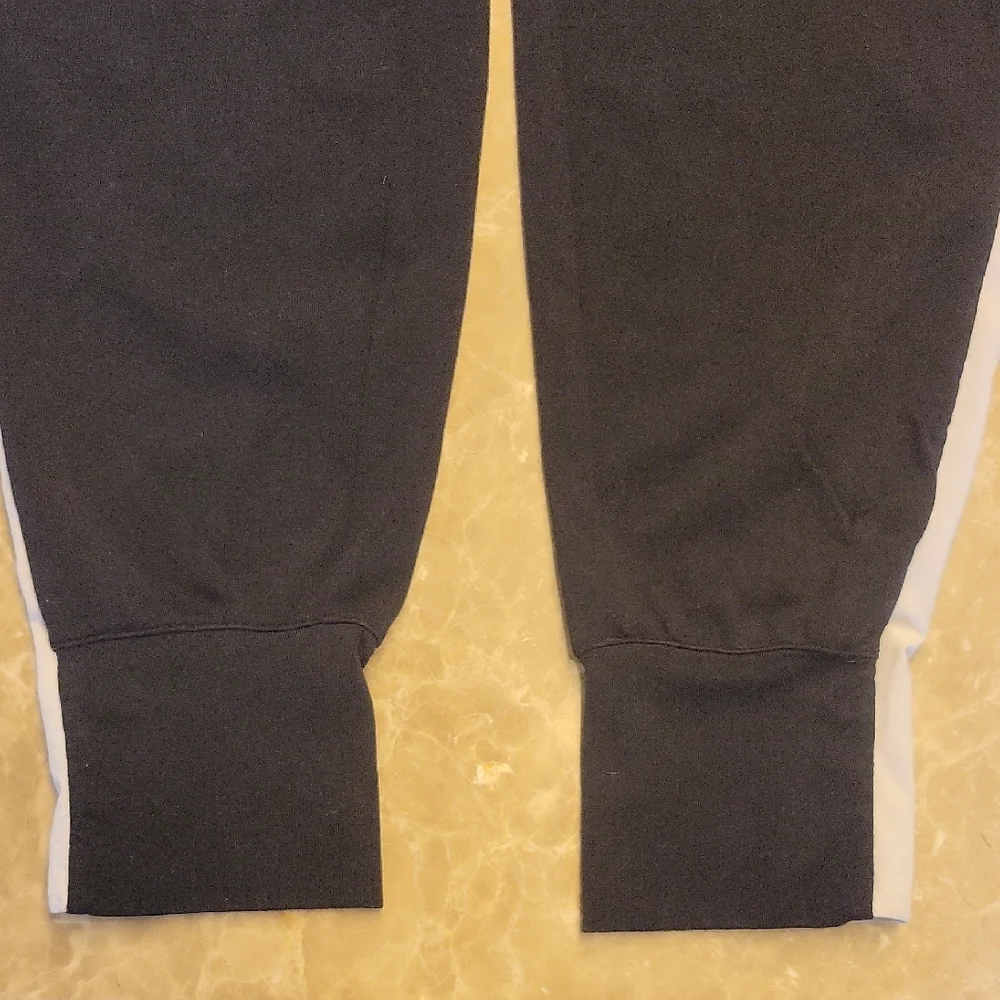 Athleta Black Tuxedo Joggers with White Side Stripe,  S - Picture 4 of 16